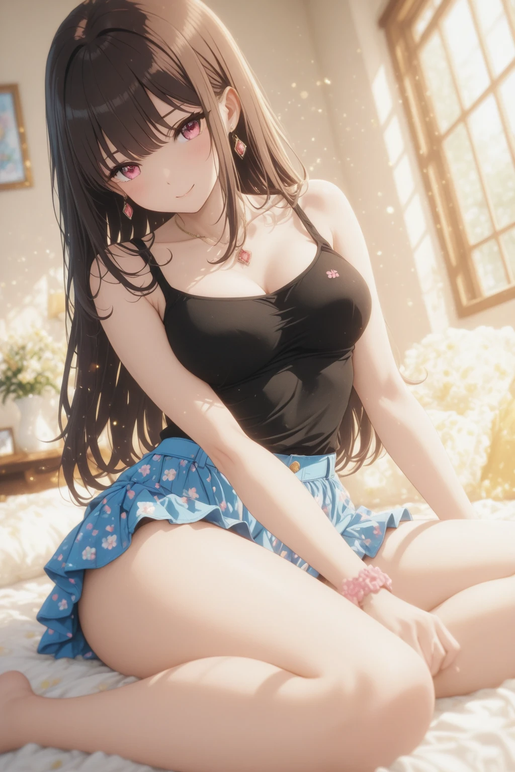 ((((Best Quality, 8K, 32K, masterpiece, 1.2)))),{{solo}},nsfw,{{{Artist: EUPHORIA's style}}},((perfect beautiful face:1.2)), slender body, nsfw,(Lift up the skirt:1.4),(striped lace panties visible:1.3),(pubic hair:1.2),(cameltoe:1.2),(love juice:0.5), frown,angry,contemptuous,disdain,(hate:1.4),(blush:0.4),looking down,elegant,active angle,dynamism pose