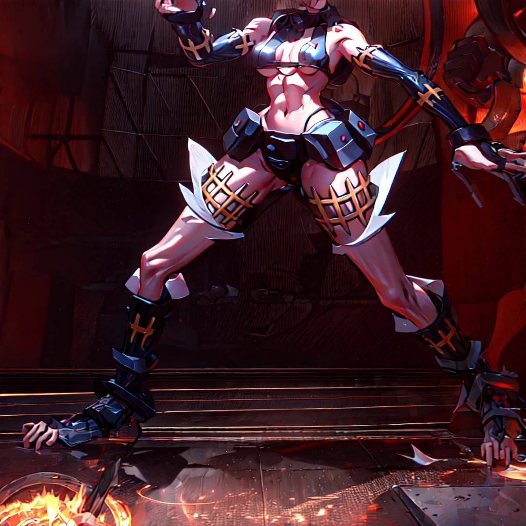 arafed female with a sword and blood on her body, muscular  woman, mark brooks detailed, strong blooded body, inspired by Rob Liefeld, full body close-up shot, by Zoltan Boros, by Eddie Mendoza, strong and imposing, rossdraws and boris vallejo, [ trending on cgsociety ]!!, by Ignacio Zuloaga
