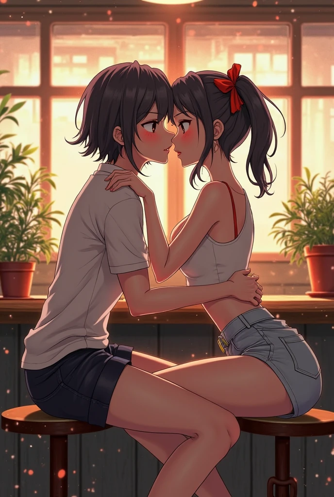 NSFW, (((masutepiece, Best Quality, photos realistic))), (Shiny skin), (hyper HD, 8K Wallpaper, High resolution), Perfect Anatomy, Cinematic lighting, Physically-based rendering, Award-winning, highlydetailed skin, extra detailed face, Eyes with beautiful details, Carl Zeiss 85mm f/1.4, (1 man and 1 girl, a couple:1.5), Cute 16 year old Japan schoolgirl, sit a chair, (Black hair, Short bob cut, Brown eyes, Face Round), medium breasts, Wet school shirt with ribbon, Navy Pleated Skirt Lift, Navy blue high socks, (Nasal blush, Naughty, Half-lidd eyes, Drooling), Spread legs, thighs focus, In the classroom, Blue Hour, (One man is an old man, Old man hugs a girl from behind:1.5), Old man in suit, (Old man touches girl's panties:1.5), [Full body shot], Shot from below,