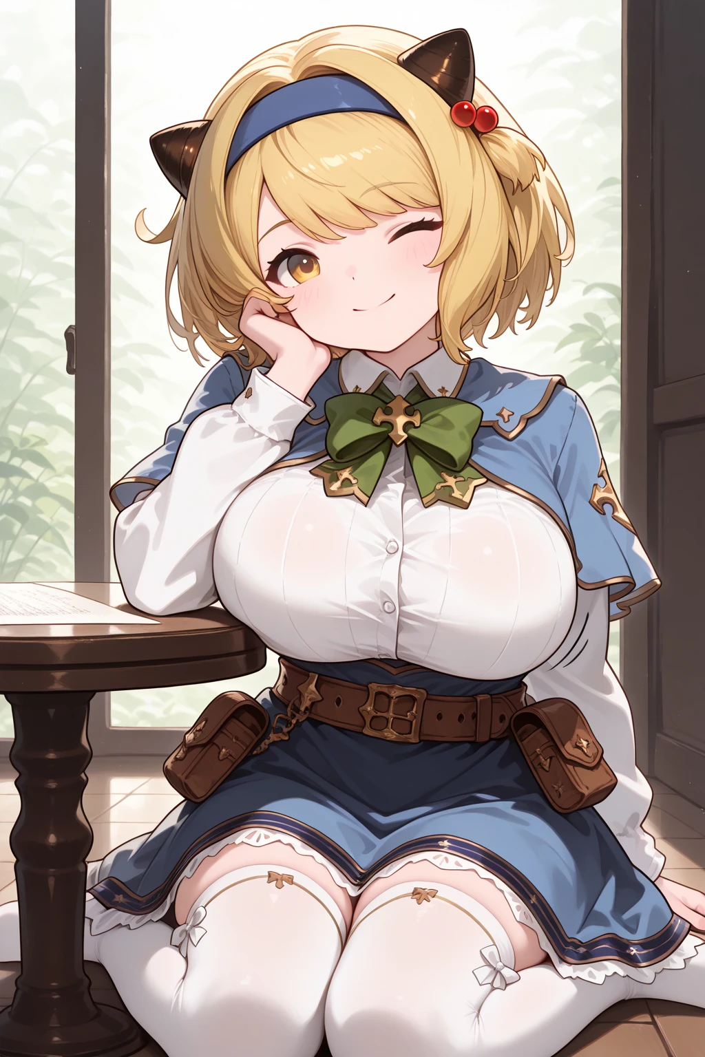 (masterpiece), (highest quality), (figure), (Very detailed), (High resolution), (8k), (Perfect Anatomy), (Anatomically correct), One Woman, Very large breasts, Big Breasts, Twin tails, Drill Hair, (Golden Hair), Very cute girl, Short, , delicate, Focus on women, she, smile, blush, Best moment, low length, Golden Eyes, Bright Eyes, Vivid eyes, cute, Thighs, Waistline, Beautiful Skin, Beautiful body, cute face, delicate arms, Innocent, Boyfriend's gaze, Neat, blush, whole body, Detailed skin texture, Intricate details, Very detailedな顔, Beautiful Eyes, Big Eyes, Mami Tomoe, Crop top, Denim shorts, garden, Striped knee socks, Glasses,