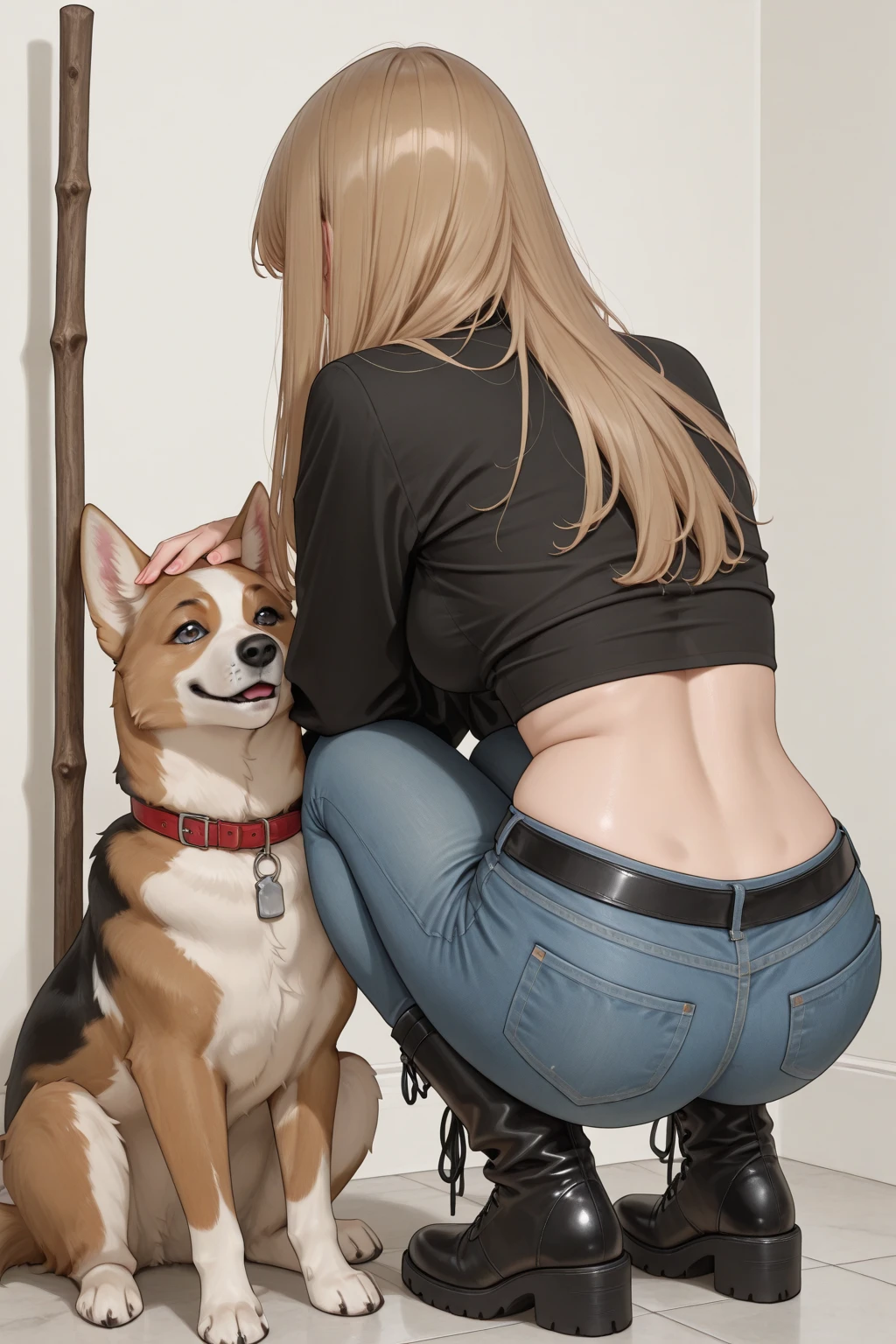blonde, , ass big, romm, dog
