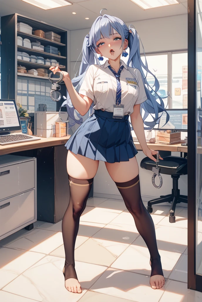 ((highly detailed, extremely detailed CG unity 8k wallpaper, illustration, highres, absurdres, beautiful detailed eyes, finely detailed breasts, highly detail hair)), ((masterpiece)),
((beautiful detailed eyes)),(Transparent underwear),1girl,short hair with long locks,blush,
outdoors,sky,cloud
1girl,solo,medium breasts,
standing,full body
looking at viewer,
bangs, blush,closed mouth, blue eyes, blue hair, long hair, hairclip
thighhighs,skirt, blue hair ornament,headset, necktie, looking at viewer, black thighhighs, jacket, gloves, personification,
<lora:bing-000003:1>