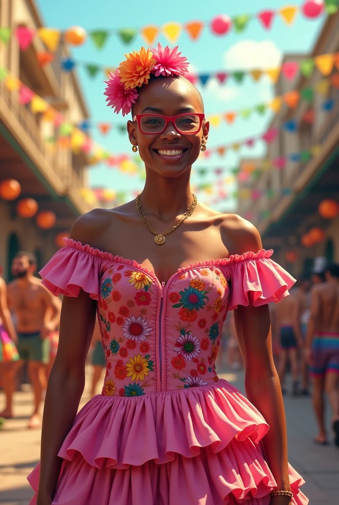 "Create a vibrant and chic photoshoot inspired by the 'Emily in Paris' TV show, but with a twist—the lead character is a stunning biracial woman with a radiant smile. The scene is set against the picturesque streets of Paris, filled with pastel hues, cobblestone paths, and iconic Parisian landmarks like the Eiffel Tower and charming cafes. The character's style is a blend of high fashion and bold, contemporary looks—think colourful berets, lace cocktail dresses and statement accessories. Capture her confident, playful energy as she navigates the city with elegance and flair, embracing Parisian culture with her unique touch."