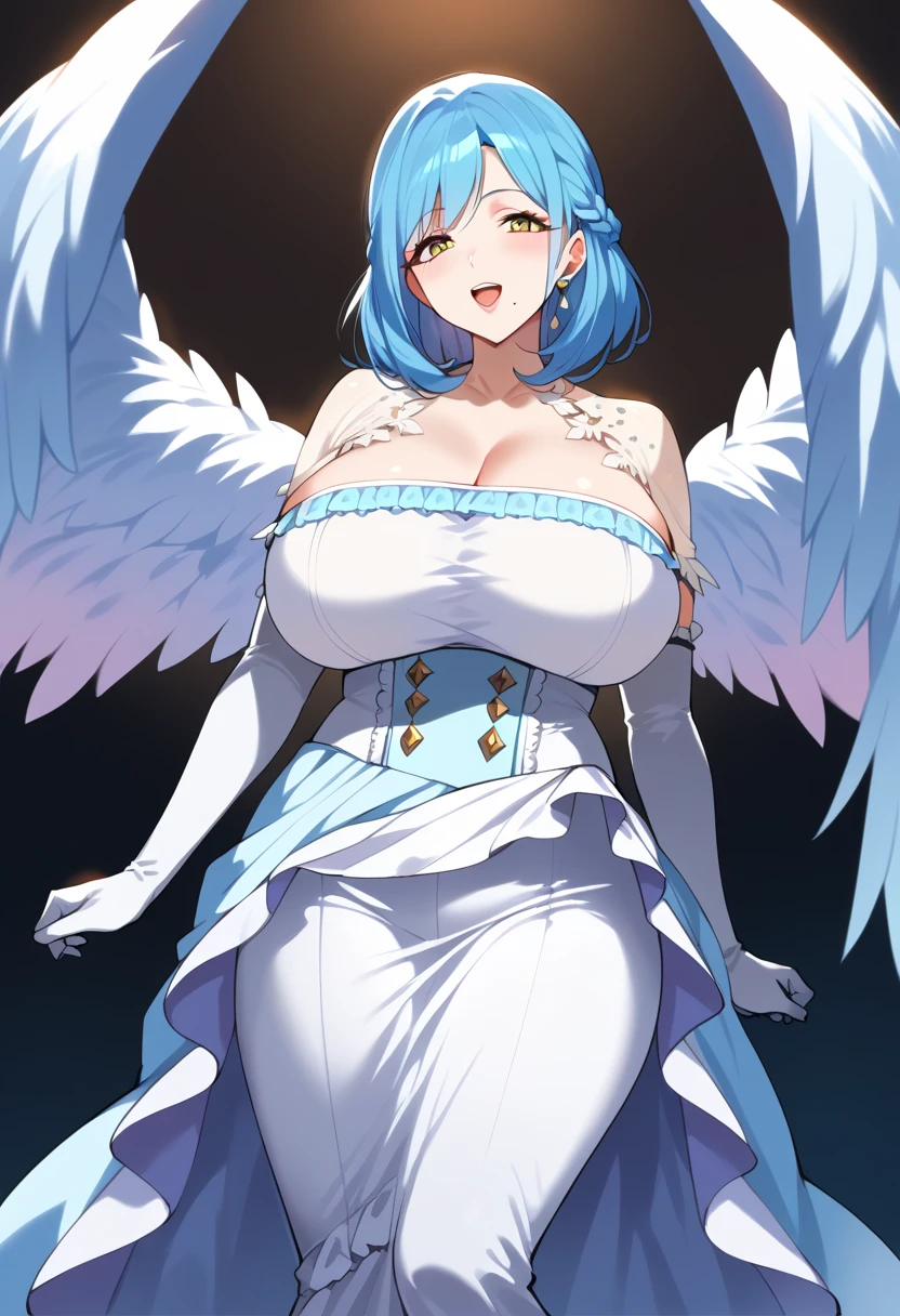 My name is Yukiko.I am a white test woman with long Sky blue hair,red eye color.I am 1.62 cm tall . My breasts measure 200 cm, my waist 40 cm and my hips 200 cm. With big breasts 200 cm