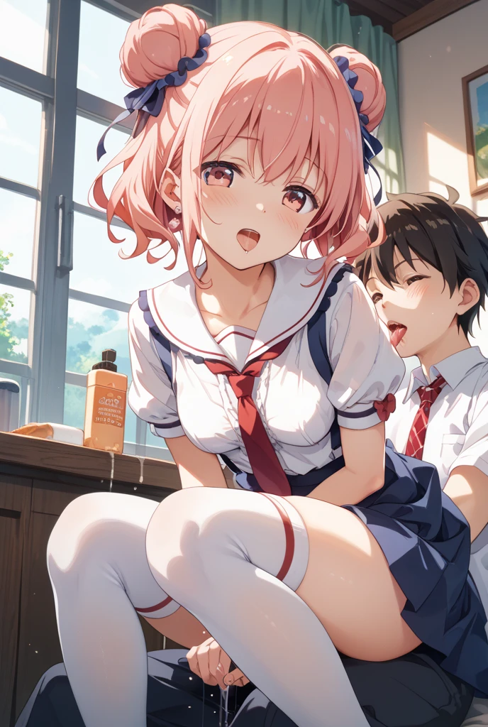 (Perfect Face, Detailed face, Beautiful Eyes,Perfect hands,Perfect Fingers),((Sweat))、Red face、Cover your chest with a bath towel、((vapor))、hot、Momo Juvenile Deviluke, Ph Momo, Maternal, Foot, alone, 1 Girl, Pink Hair, Purple eyes, short hair, Hair Flowers, Big eyes, Masturbation,Love Hotel、 (masterpiece:1.2, Highest quality), (細かくてBeautiful Eyes: 1.2), (Beautiful and dense face), (Sharp facial hair between the eyes, classroom, (About white panties, Camel Toe), 12 years old, Grinding, Transparent panties, (((T-back that shows your butt))),Lie、Backwards、Looking at you from the side of your ass