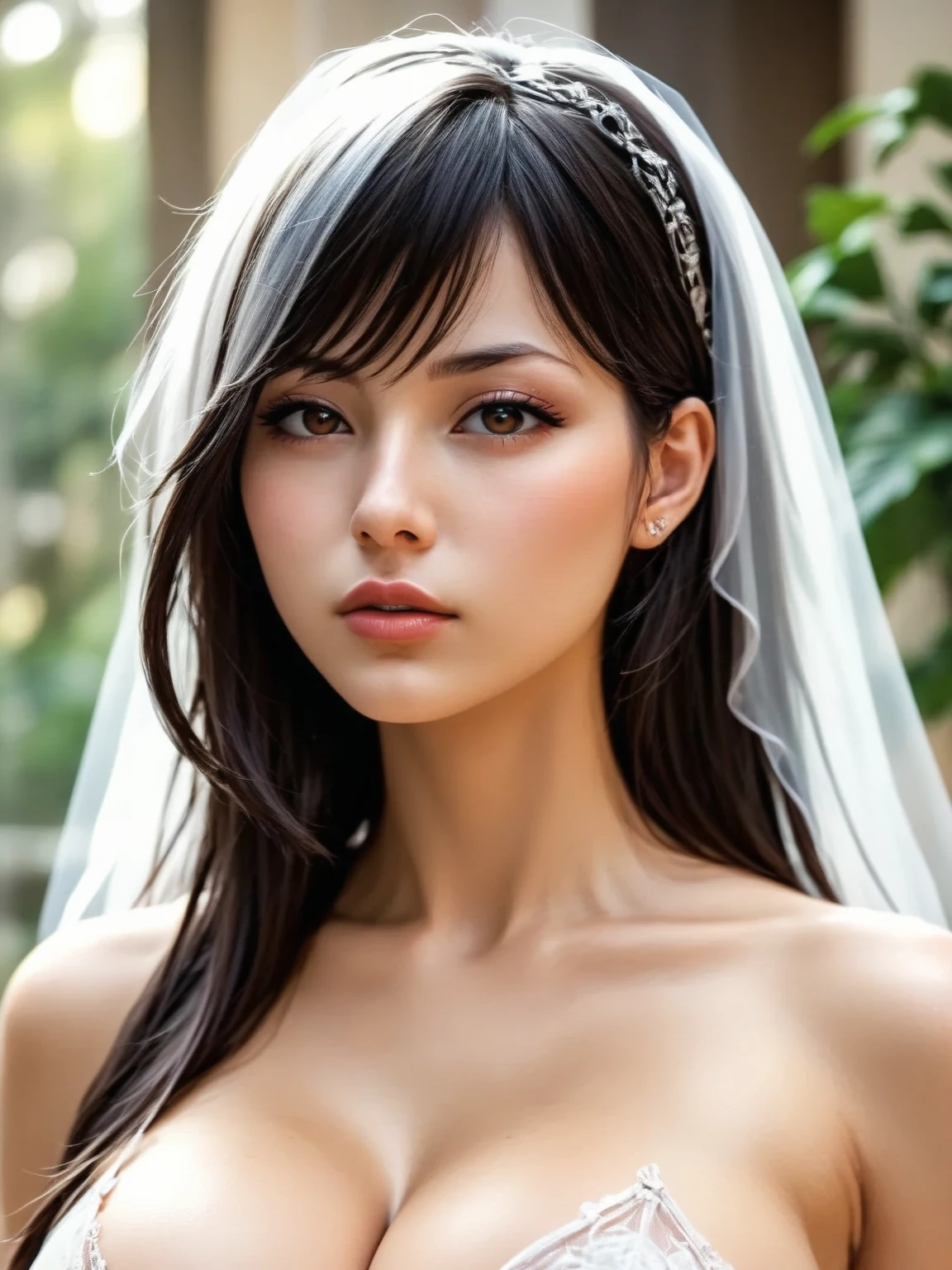 Arab beauty, lace, veil
