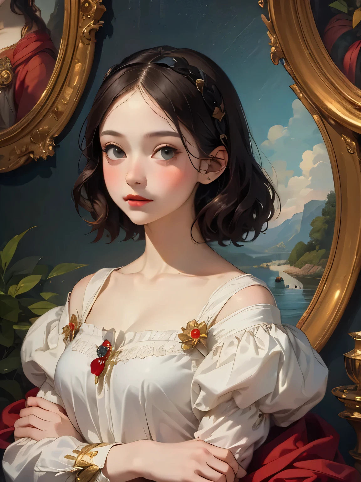 397 ((The Young Princess and the Young Prince)),(short hair),(Neat hair),(Ultra High Definition),(Opulent Palace),(Leonardo da Vinci Style Painting)