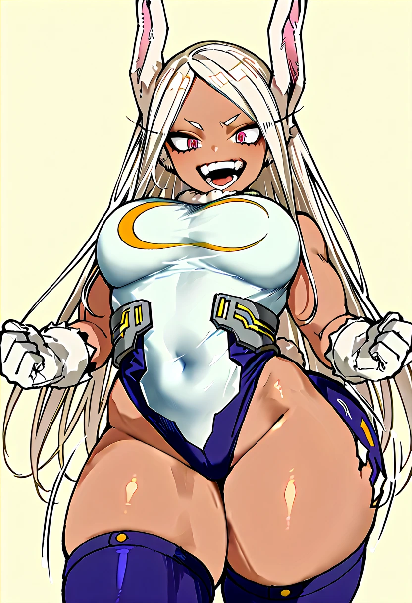 score_9, score_8_up, score_7_up, score_6_up, score_5_up, score_4_up, NSFW, Partial Nudity, (mirko:0.7), detailed eyes, bright red eyes, emotive face, blushing, Big Anime breasts, very ripped clothing, 2d Body, My Hero Academia Anime Style, (bedroom:1.2), Cell Shaded, Anime Anatomy, shy, thin outline, puffy areola, Rating_Explicit , legs up resting , seductive pose , asshole spread