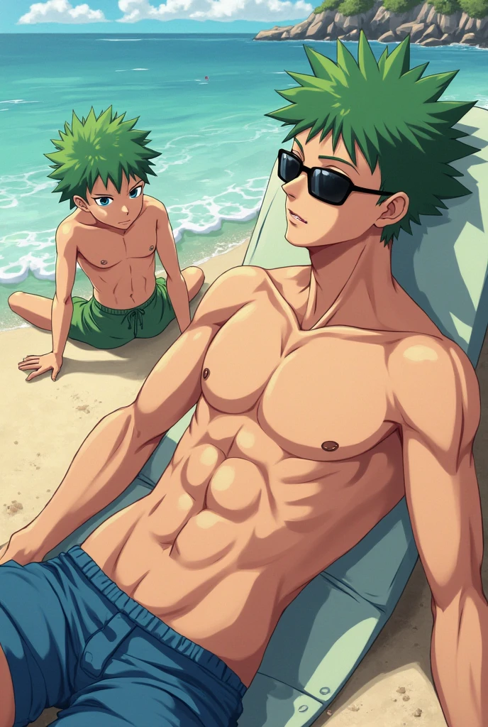 (Masterpiece,Best quality,Ridiculous resources)My Hero Academia》,1 person,On nude boy,Very shy,Blushing face,Shy,Muscular,exquisite eyes,On nude,(On nude),Topless,(fluorescent lamp),(One color),((White background)