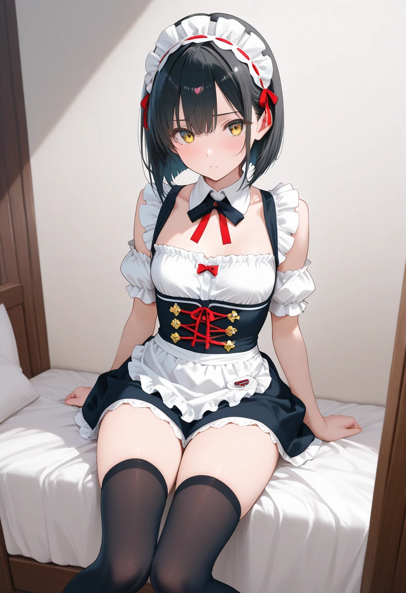 NSFW,bbshion、1 female、Long Hair、Twin tails、Hair Ribbon、Short eyebrows、Animal Ears、Cat's Tail、Earrings、frilled choker、Halter neck、Black Ribbon、Star brooch、Shoulder Bare、Black dress、Frill dress、Gothic、Removal sleeve、Wide sleeves、Purple Pantyhose,(Perfect hands),(Perfect Anatomy),(masterpiece),(highest quality)