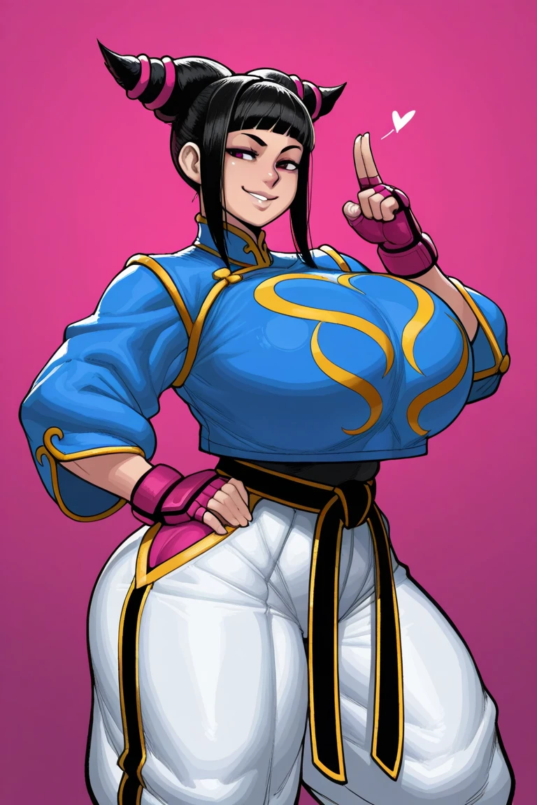 score_9, score_8_up, score_7_up, score_6_up, score_5_up, score_4_up, solo, Chun-Li from street fighter, ((thicc mature mom)), black hair, big thick full lips, ((pouted lips)), ((kissy lips)), one eye closed, squinting eye, ((full body)), ((NSFW)), sexy, seductive, alluring, cute, seductive smile, (((gigantic breasts))), sagging breasts, big nipples, wide hips, thick thighs, huge ass, breasts focus, (((two Pov hands groping breasts firmly))), (((from pov))), looking at viewer, ((upper body)), hands behind back, ((cowboy shot))