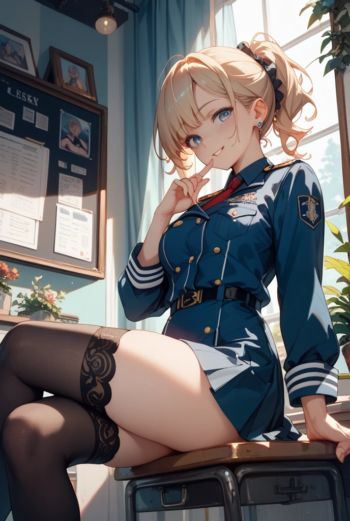 Boys' School Uniform Dabo Dabo cleavage of the breast Brown hair Embarrassing look at a camera Hold your mouth down