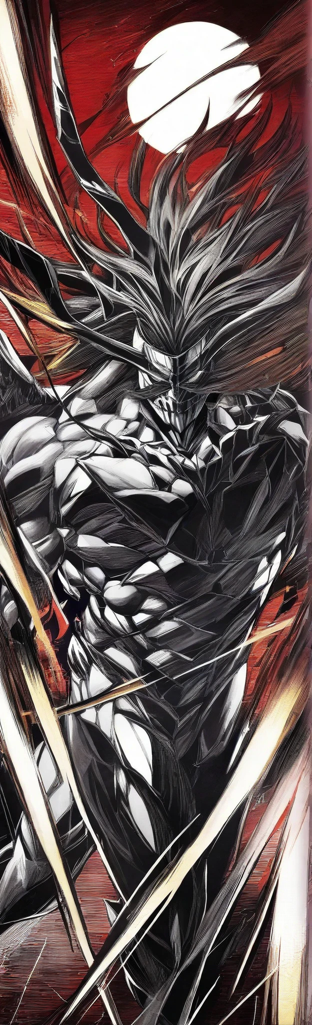 a very thin black boy with short hair, his body is thin and he is wearing only a brief, his body is white on the side with white sleeve panels manga line art