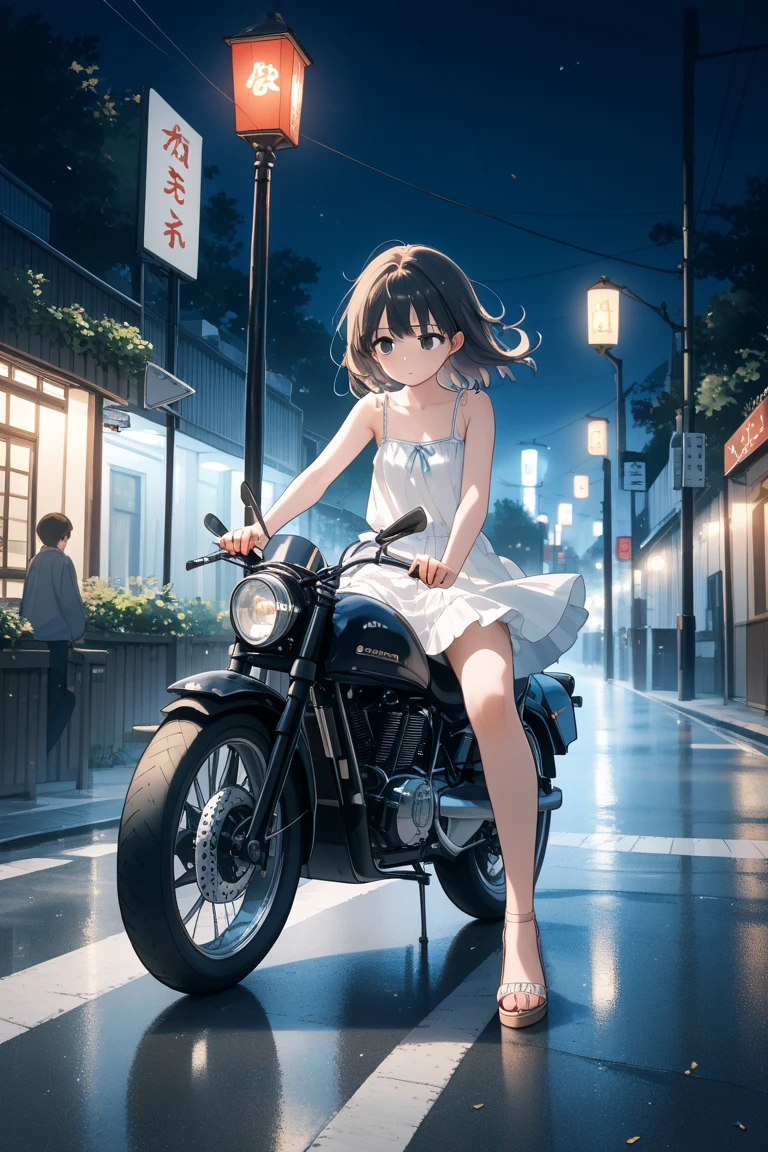{{{Masterpiece, highest quality, high-resolution background}}}, bright and beautiful atmosphere, 1 girl (, round face, baby face), small breasts, girl falling on the road, half-crying expression, leg exercise sitting , "deltamon_sdXL :0.73)>Deltamon