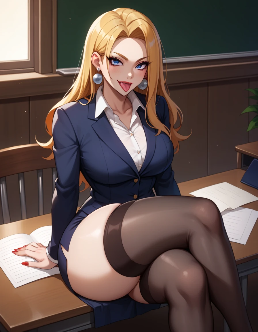 High quality, full body photo of a beautiful sexy secretary wearing extremely short skirt and seamed stockings, ((solo)), adult, high heels, craves ???, sweaty, eating at McDonalds, beautiful face, stunning blue eyes, big chubby belly,