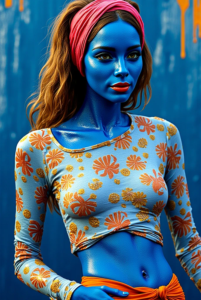 Portrait of beautiful ginger woman with brilliant glitter makeup, (Red, blue, yellow, green vitiligo skin: 1.5), Perfect sexy breasts, Abs, body guard, ultra fine photography, Soft light, Head and chest portraits, cover,, Best quality, (Detailed beautiful face, detail skin texture, Ultra-detailed body:1.1)
negative prompt: BW, Worst quality, Low quality, (Deformed, contortion, disfigured:1.3), badly drawn, Bad anatomy, wrong anatomy, extra limb, absent limb, floating limbs, (mutated hands and fingers:1.4), disconnected limb, mutations, Mutated, Ugly, Disgusting, Blurry, amputation, clone
steps: 20, Size: 540x960, Seed: 1899101985, Version: ## 1.4.0, Sampler: Per minute/minute action++ 2M SDE Karras, CFG scale: 6.5, Model hash: F20CAB5EC3