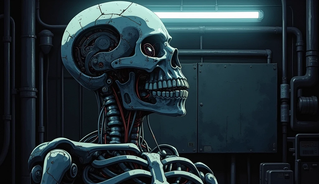The forgotten experiment, the grey matter of the brain exposed within the human skull, electrical signals mutely firing visible as faint blue flashes of light, the man sits in the laboratory amongst a clutter of equipment surrounds him, ready to detect the moment of death.
<lora:RMSDXL_Enhance:1>,
<lora:add-detail-xl:0.8>,
<lora:RMSDXL_Darkness_Cinema:1>