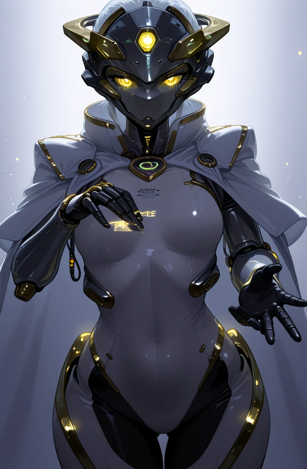 1girl, solo, standing, white bodysuit, skin tight, helmet, gloves, boots, breastplate, tabard, ((flying, floating))