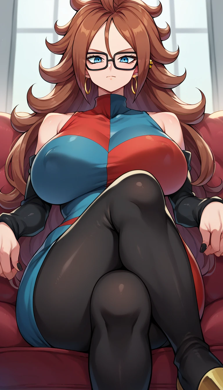 1girl, solo, defa21, glasses, checkered dress, arm warmers, black pantyhose, asymmetrical boots, huge breasts, sweating, beach, armpits. masterpiece, best quality, 1girl, breast, huge breasts, one eye closed, brown hair,s solo, blue eyes, long hair, large breasts, smile, looking at viewer, simple background, perfect body, perfect clear skin, ultra quality, masterpiece, high quality, beautiful, sexy face, pretty, fit, facing the camera, big_breast, perfect breast, gigantic_breast, sexy breast, horny, perfect_eyes