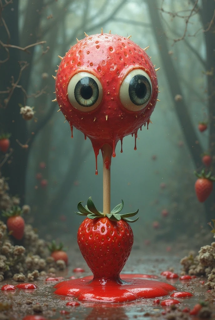 strawberry with several eyes instead of seeds