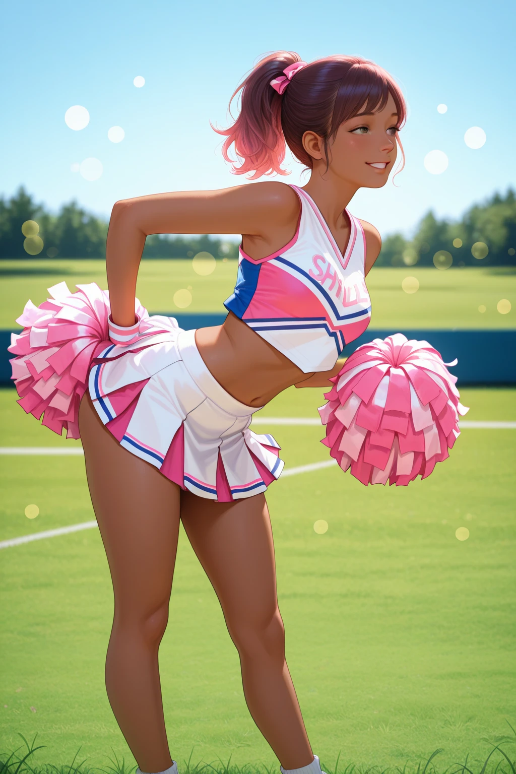 Dva Overwatch, cheer leader outfit, mini skirt, ass, no underwear, ass, view from below, anus