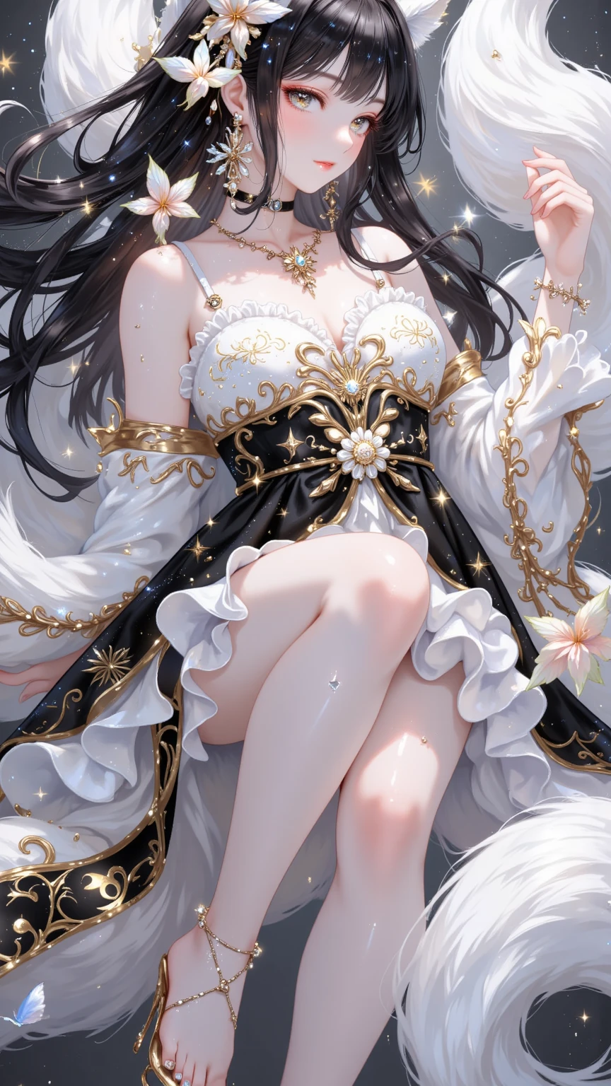 (masterpiece),Brunette princess braid,caricature,Moe style,(1 girl),high-heels,White stockings,Black maid outfit,Blue eyes,Fresh and lovely,Gorgeous maiden,Boundless happiness。 --auto