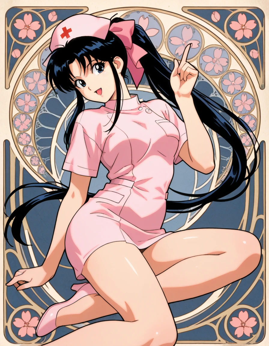 (((masterpiece))),(((High resolution)))、(((Perfect Face)))、((Beautiful woman))、(((Korean Beauty)))、(cute)、(((bed)))、(((Nurse uniform)))、Big Breasts、Plump、Embarrassed expression、(((Looking at the camera)))、Browsing Caution、(Thighs)