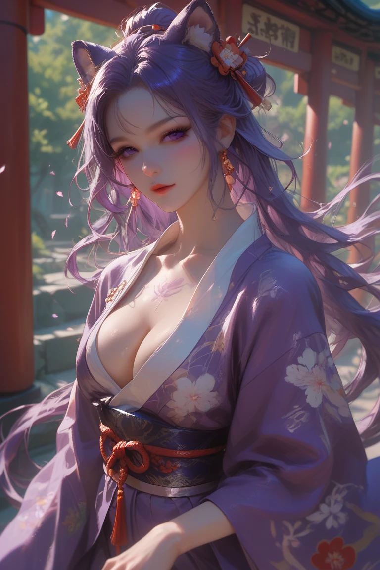 delicated best quality ,masterpiece, illustration, an extremely delicate and beautiful, extremely detailed ,CG ,unity ,8k wallpaper, Amazing, finely detail, masterpiece,best quality,official art,extremely detailed CG unity 8k wallpaper, absurdres, incredibly absurdres, huge filesize , ultra-detailed, highres, extremely detailed,beautiful detailed girl, extremely detailed eyes and face, beautiful detailed eyes, light on face,1girl, (Super realistic), ((( purple hair))) , (purple eyes), (Twin Tails), ((tied high on top of head)), ((jewelry)), (slave collar), (gem earrings), (bracelet), (((describe the arm in detail))), (((Super boobs))), ((sagging breasts)), ((huge breasts)), (milk cow's udder), (armpit), ((Plump body)), (Big breasts), ((Plump boobs)),, (detailed description of hair), ((upper body)), (Bare shoulder), ((collarbone)), (off shoulder), (Shiny skin), (detailed description of face), (Extremely detailed description of the eyes), (detailed description of body), (white and translucent skin), peerless beauty, (extreme beauty), (red lips), (shy ), (seductive smile), (view from all sides), ((prom dresses)), ((long sleeves)), ((wide sleeves)), (((sexy lace lingerie))), (((cherry blossom))), (falling petal), (She sits gracefully by the tranquil cherry blossom lake, moonlight), the water surface is reflective, (any pose), (((soaked))), ((There is a lot of water on the body))