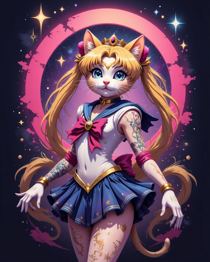 A cat dressed as sailor moon