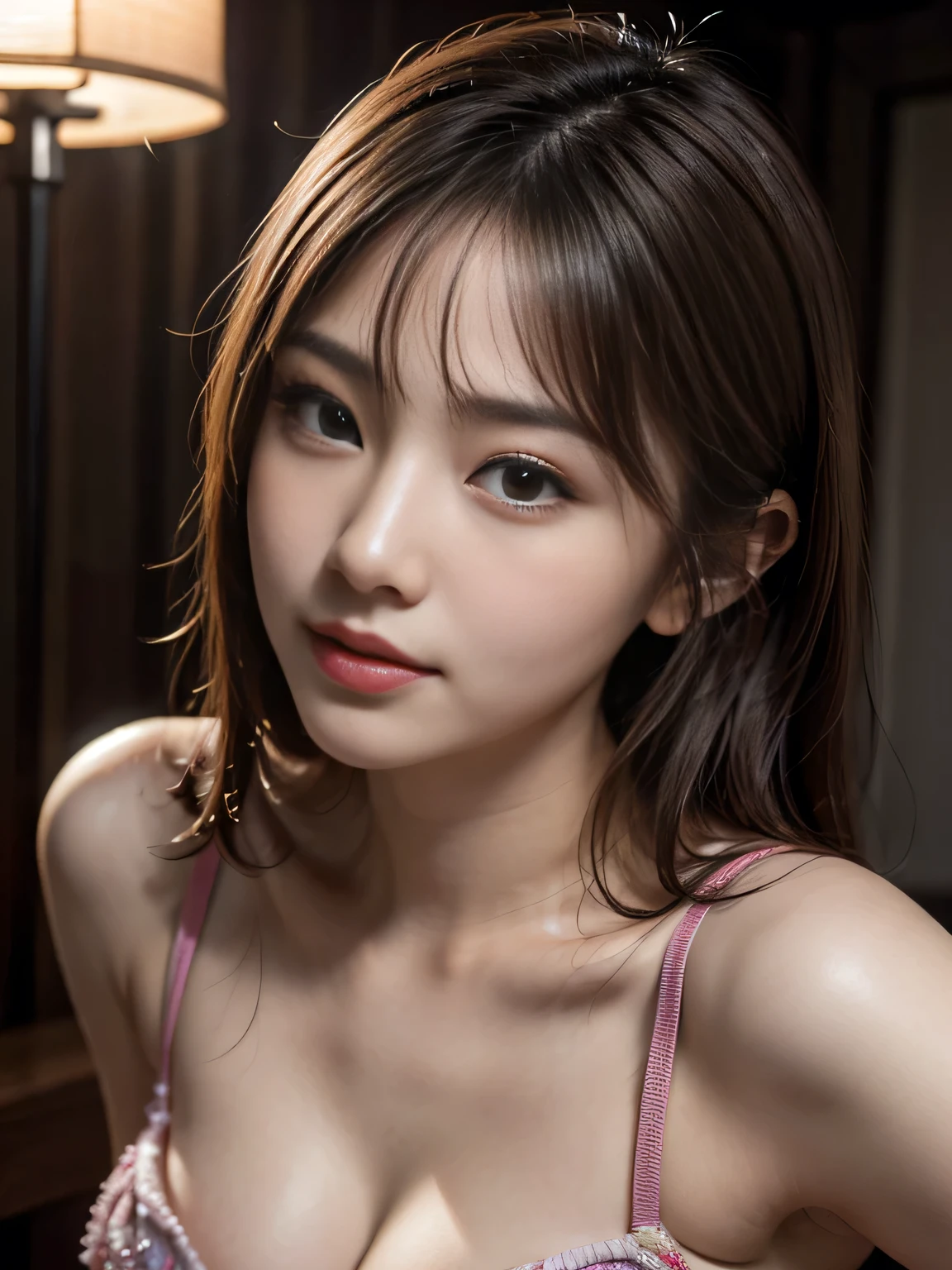 Beautiful details,(((Expressing happiness with a smile:1.3))), (suit:1.3), (Natural Lip), Natural Hair, Natural Makeup,(((library:1.3))),Skimpy skirts、(Reddish brown wet shiny hair)、(short hair)、hairpin、hair ornaments、Blushing、Pointed red mouth、Big Breasts、Perfect body curves、Beautiful clavicle、Wet Hair、Wet Face、Wet body、Wet Skin、Wet costume、Detailed clothing features、Detailed hair features、Detailed facial features、Looking into the camera、(Dynamic Angle)、(Dynamic and sexy pose) )、Cinema Light Aster Piece、highest quality、Ultra-high resolution output images、Write Boundary Depth、Intricate details、Add depth to your subject with contrast between light and shadow、)、Digital Illustration、Single-lens reflex camera、(Realistic:1.3)、(8K quality、Anatomically correct facial structure、)、(Picture Mode Ultra HD、)