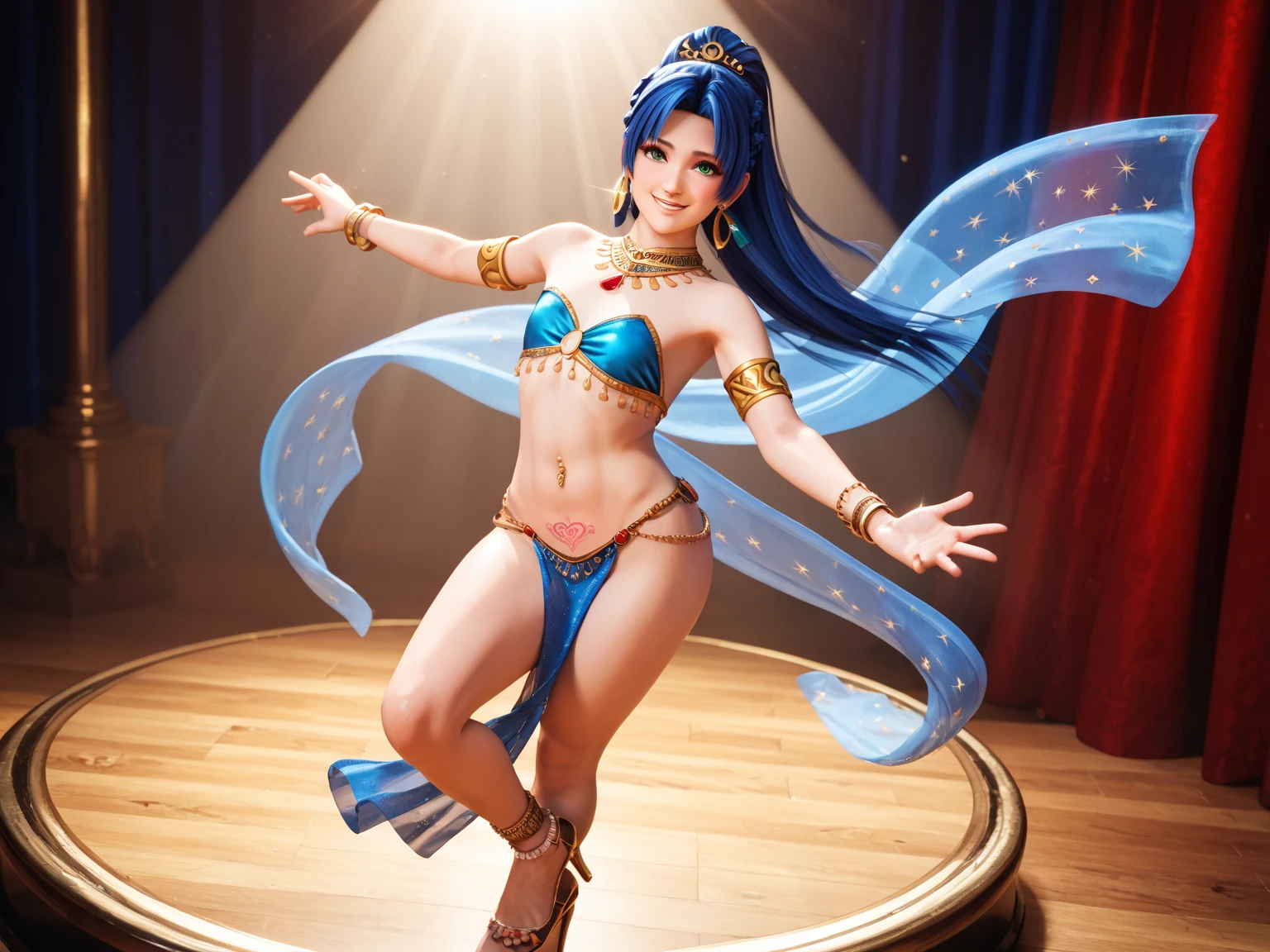 a lady wearing a gold and white outfit, beautiful costume, jeweled costume, belly dancing, gold and white, white with gold accents, intricate outfit, ornate with gold trimmings, fun rave outfit, cute rave outfit, gorgeous figure, rave outfit, she is dressed as a belly dancer, white and gold, gold bra