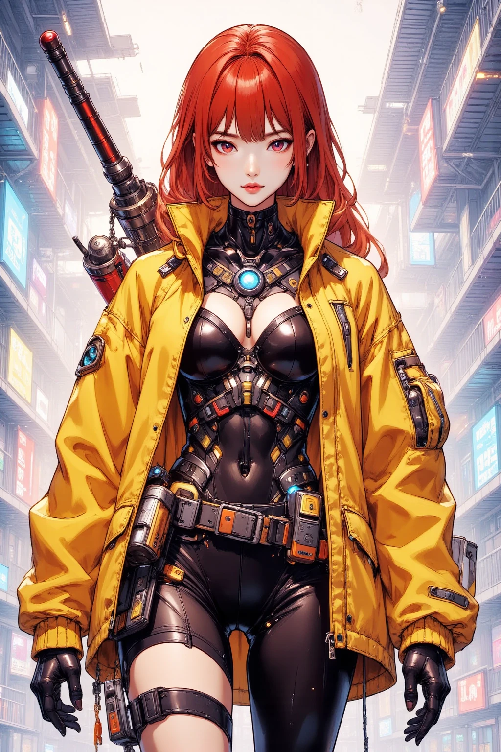 sci-fi in the style of Red-Yellow