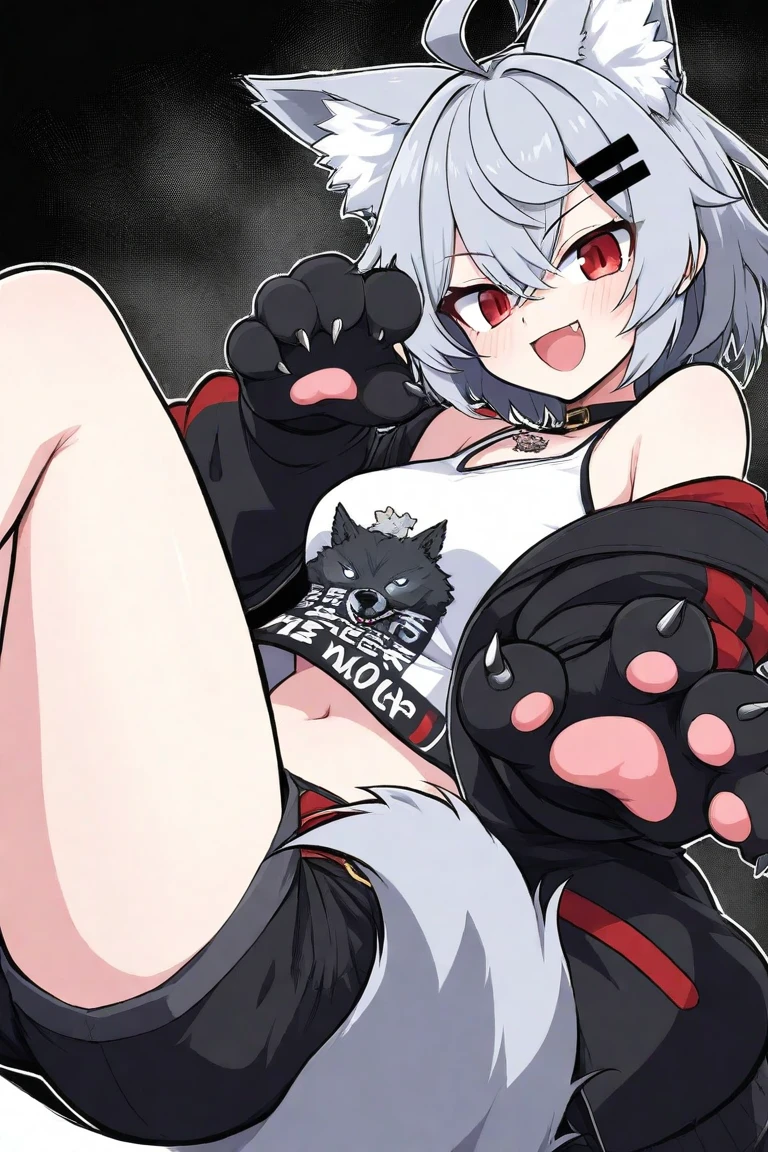 black cat、Red collar、high quality, 8K、Best illustrations、(From below)