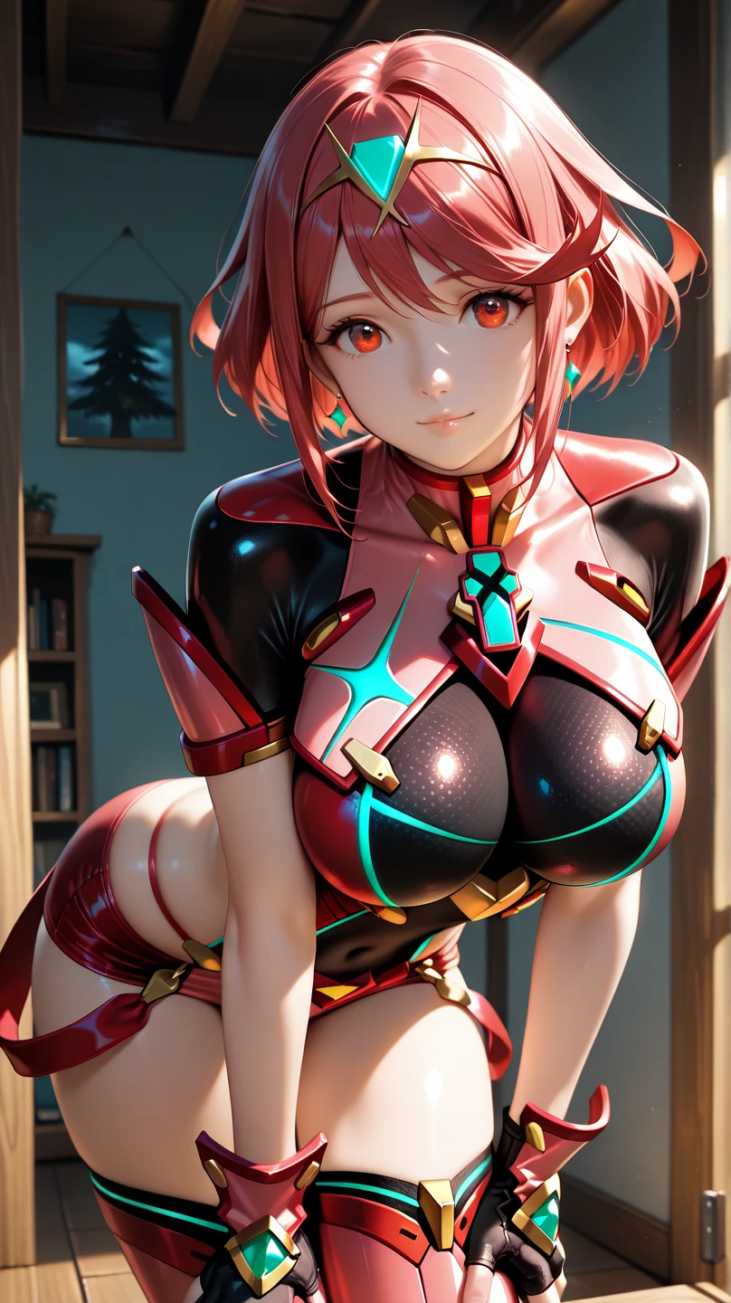 ​masterpiece、top-quality、hight resolution、1beautiful girl、20yr old、Baby face、full body Esbian、From Side、mechs、Mecha Santa Claus Girl、Red body color、Body in Christmas colors、Santa hat with rabbit ears、Christmas wreath hair ornament、big eye、kawaii eyes、a purple eye、Bangs Patsun、Pink short bob hair、smooth hair、A smile、teak、lip、tongue、Stick out the tongue、I have my mouth wide open、Colossal tits、cleavage of the breast、Daytime、Jump from the top of a skyscraper、