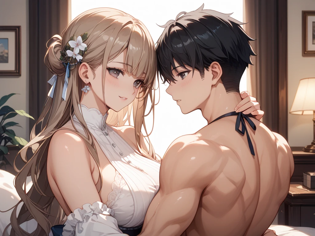 ,a father(he had been brainwashing by his secondson , crossdressing , bride of his secondson, wear sexy lingerie,has first night sex with his secondson ,)