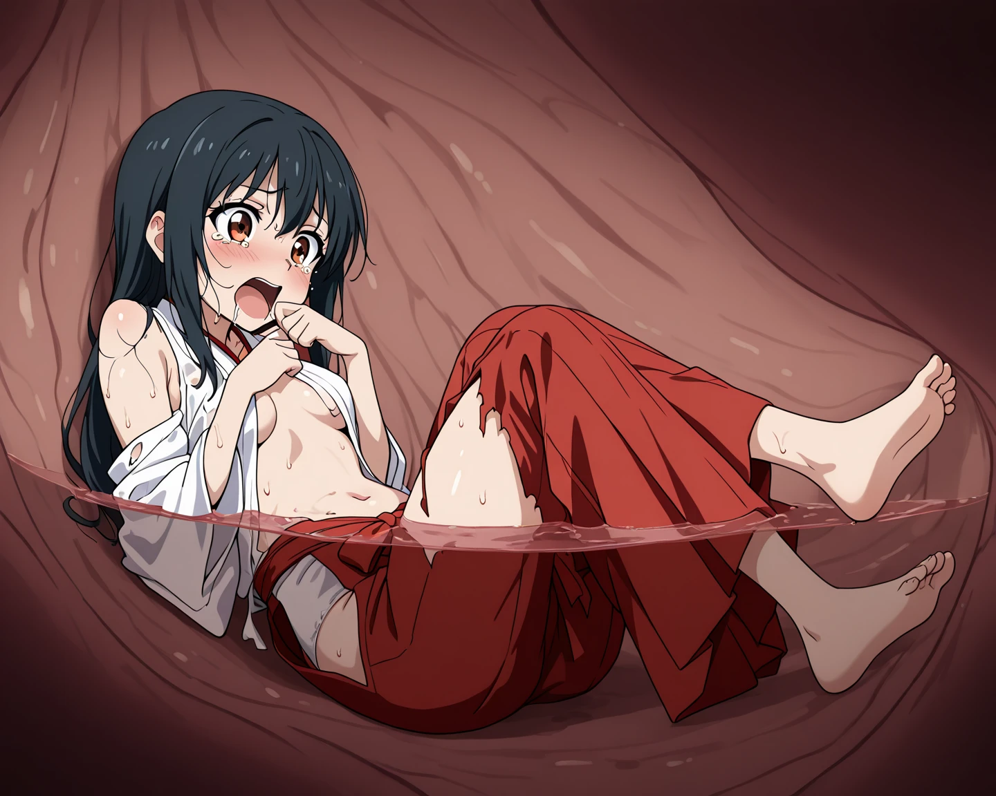 ((pixel-perfect, detail-perfect))), solo, 1girl, Nico yazawa, eyes red, smile, completely nude, sauna, vagina dripping urine, armpit, open legs, masturbating, flat filesize, ultra quality high