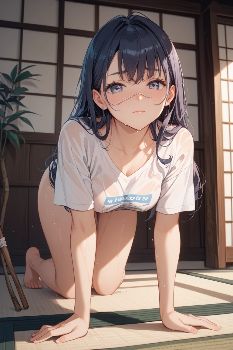 (masterpiece), best quality, highly detailed faces, (SHARP details), 4k, highly detailed, expressive eyes, SHARP detail expressive eyes, (SHARP detail perfect face), ((dark skin)), ((young girl)), ((flat chest)), ((sweat)), aftersex, standing, short, (nude), young girl, alley, slums, rags, (9 years old girl), tears, crying, (cum in pussy), after prostitution,