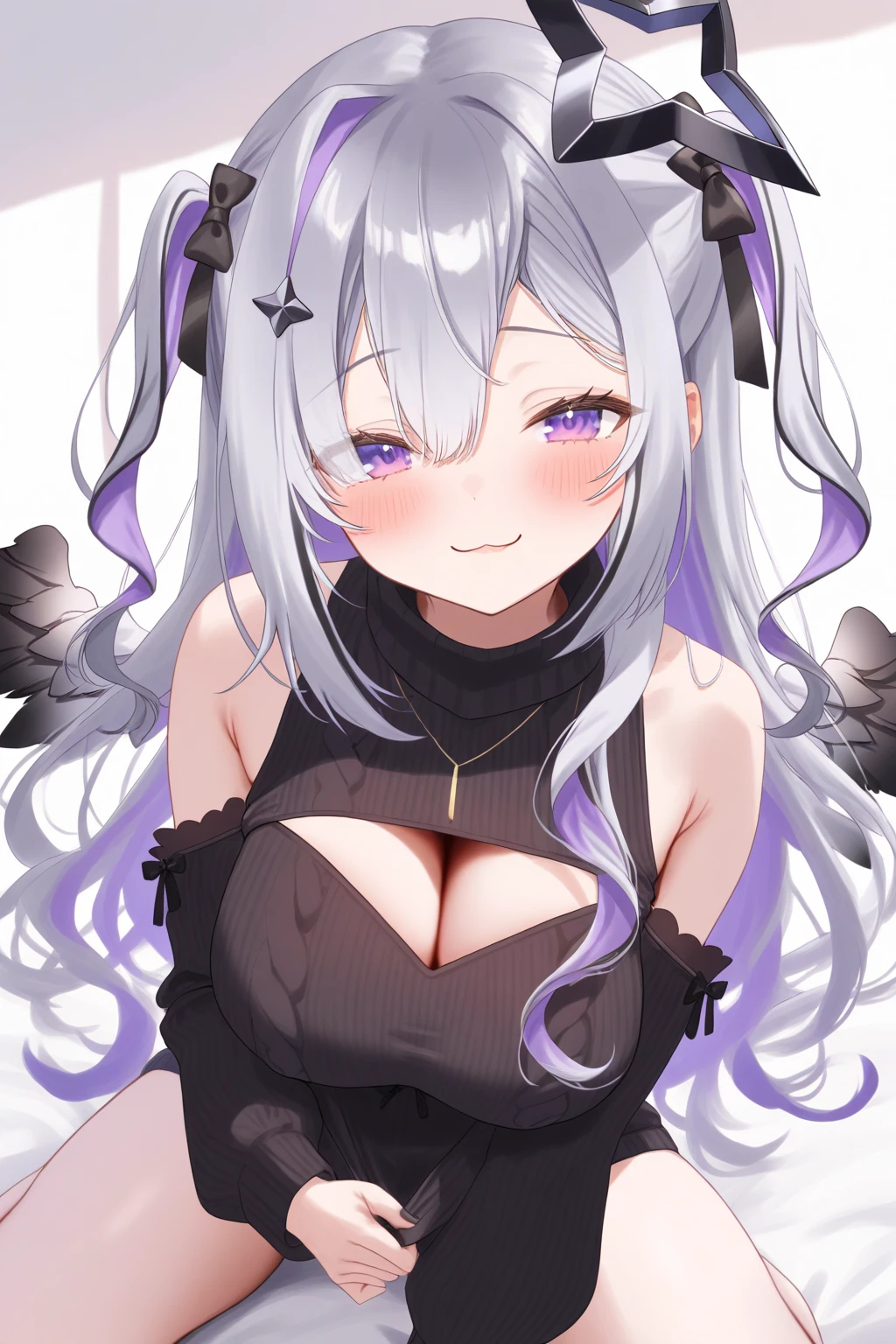 hairy, fur, two-toned fur, detail, Large Breasts,
frilly dress,Cleavage，Sexy pose，The cheeks are flushed，puppy，Clean background，Sitting，Brightly colored clothes