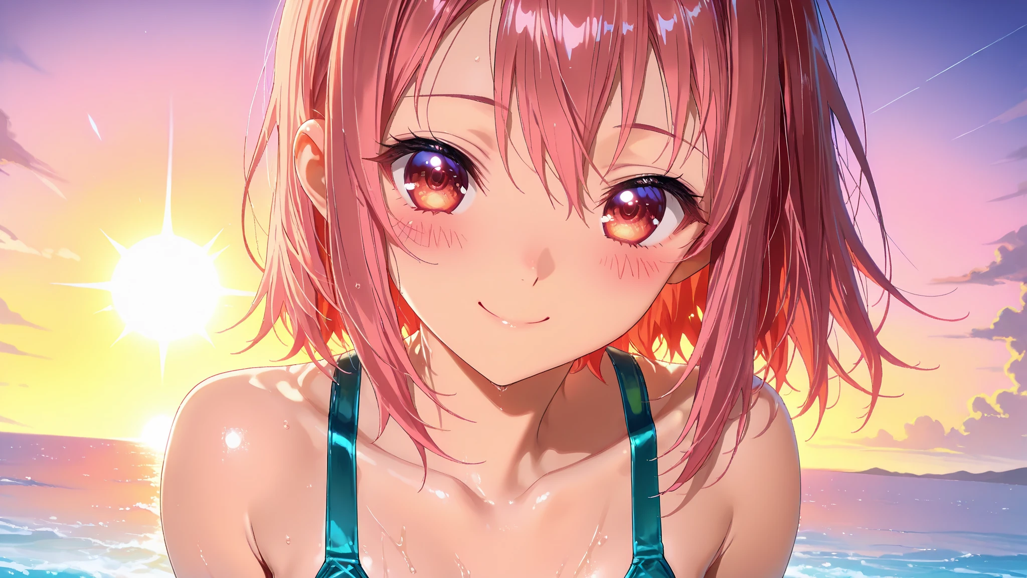 yuiyuigahama, yui yuigahama, short hair, (Brown eyes:1.5), (Pink Hair:1.2), Hair Bun, single Hair Bun, Big Breasts,happy smile, smile, Open your mouth,smile,Bikini Swimwear,barefoot,Wet Skin,Wet Hair,Wet swimsuit,So that the whole body goes into the illustration,crowd, people々々,
break outdoors,Outdoor swimming pool,
break looking at viewer, Everyone,
break (masterpiece:1.2), Highest quality, High resolution, unity 8k wallpaper, (figure:0.8), (Beautiful attention to detail:1.6), Highly detailed face, Perfect lighting, Highly detailed CG, (Perfect hands, Perfect Anatomy),
