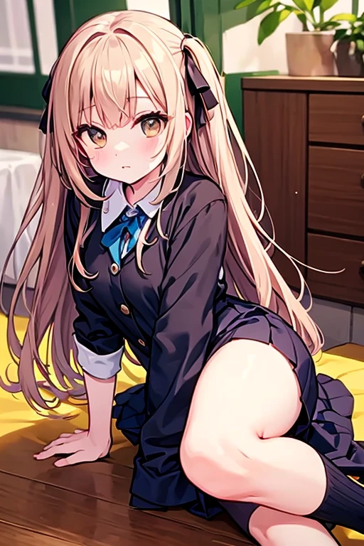 One Girl、Sweat、Twin tails、uniform、Black Skirt、Sex、Viewer's perspective、Massage、Faces having fun、Become a horse rider