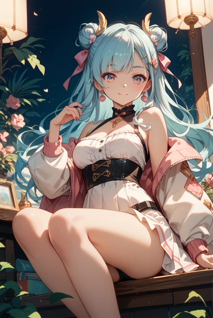 beautiful girl、とてもcute天使、Pink Tata Dress、cute、Baby Face、smile、Long skirt、Black long boots、