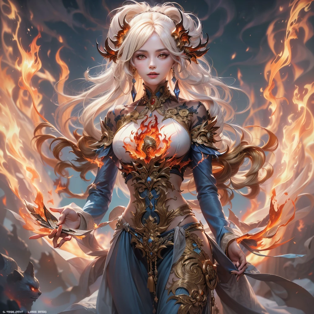 (Surrealism, complex background:1.1) (official art, unity 8k wallpaper, ultra detailed, beautiful and aesthetic, masterpiece ,best quality:1.3,full body, slim abs ,shiny skin ,ultra-detailed face, detailed eyes, lustrous lips ,subtle smile, red tones, realistic style with fantasy elements,nsfw(1girl, solo)18 year old,{{{small breasts}}}long hair,hair floating up ,burning hair,bright red hair, red eyes, realistic eyes,charming realistic characterurning dress, she has fire, controlling fire:1.2)(open clothes,torn clothes,)(see-through,translucent,transparent,)(show off nipple,bare breastire style