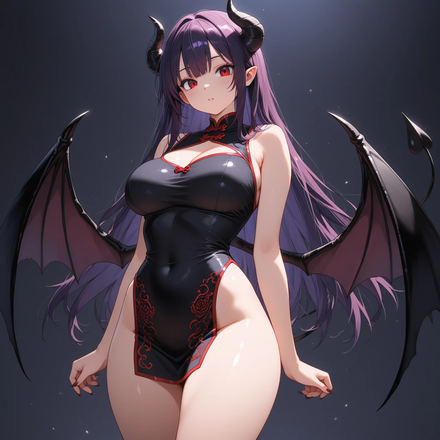masterpiece, best quality, adult, 1girl, solo, high fantasy costume, ((white background)), full body, multiple views, lingerie, succubus, dragon horn,