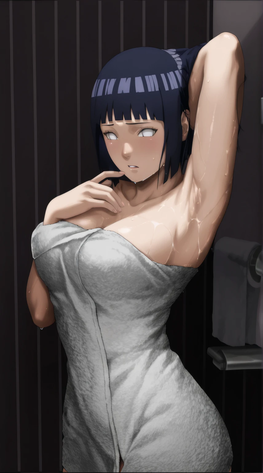 { masterpiece : best quality : high resolution : unity 8k wallpaper : illustration : beautiful detailed eyes : extremely detailed face : perfect lighting : extremely detailed CG : perfect hands : perfect anatomy } {nsfw : hentai }{ low lighting filter : monochrome horror colour : dark lighting : room } { Himeno : dark short hair : perfectly  shape breast : perfectly adult fit body : naked : creepy perverted smile : hands on breast } { standing }