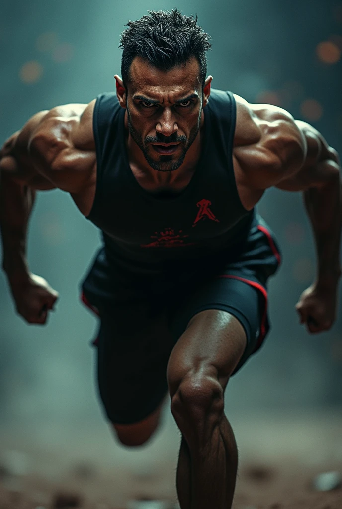 David Goggins with his mouth open WITH HIS HANDS ON HIS HEAD RUNNING ALONE MARATHON SHIRTLESS, PHOTO clear: realistic epic, smooth cinematic portrait, adobe lightroom, photographic lab, highly detailed, faded, art by greg rutkowski and artgerm ,neutral colors: 1,2), (hdr: 1,4) , (soft colors:1.2), hyperdetailed, (artstation:1.4), cinematic, warm lights, dramatic light, (intricate details:1.1), complex background, (rutkowski:0.66), (blue and orange:0.4)