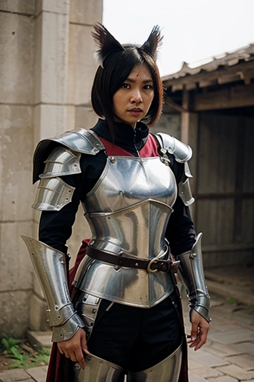 female Swordsman in swordsman skirt armor