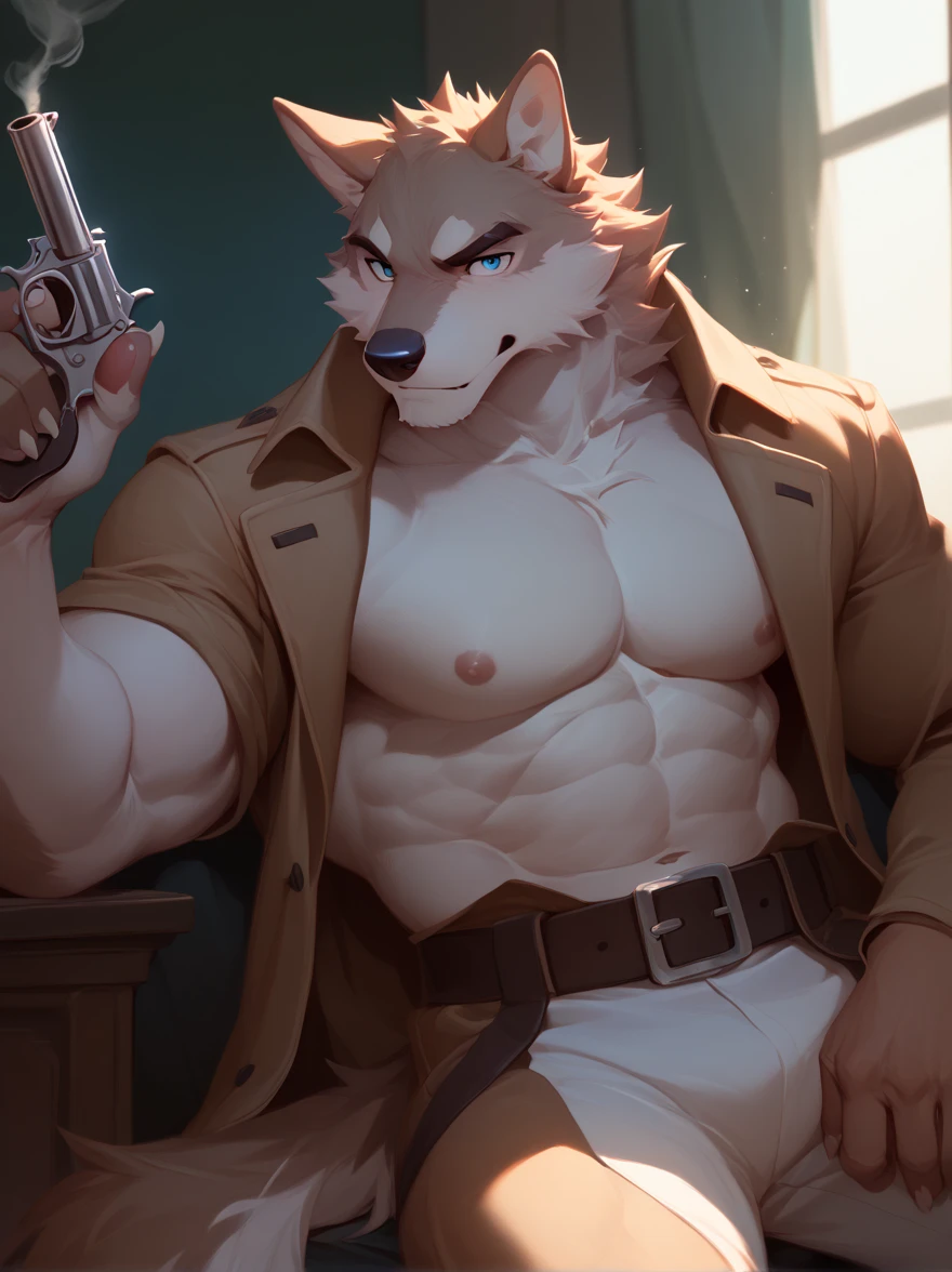 furry, anthro, border-collie, realistic canine penis:1.3, canine penis:1.8, canine penis:1.2, (he is wearing military black clothes with vest:1.6, black sweatshirt:1.6), malicios look, teeth, handjob, realistic canine penis, big flaccid testicles:1.4), super detailed, detailed face, best art, 8k, vibrant, by snowskau:0.4, by taran fiddler:1.8, by RedRusker:1.8, art stile, 3D, half body, halfbody