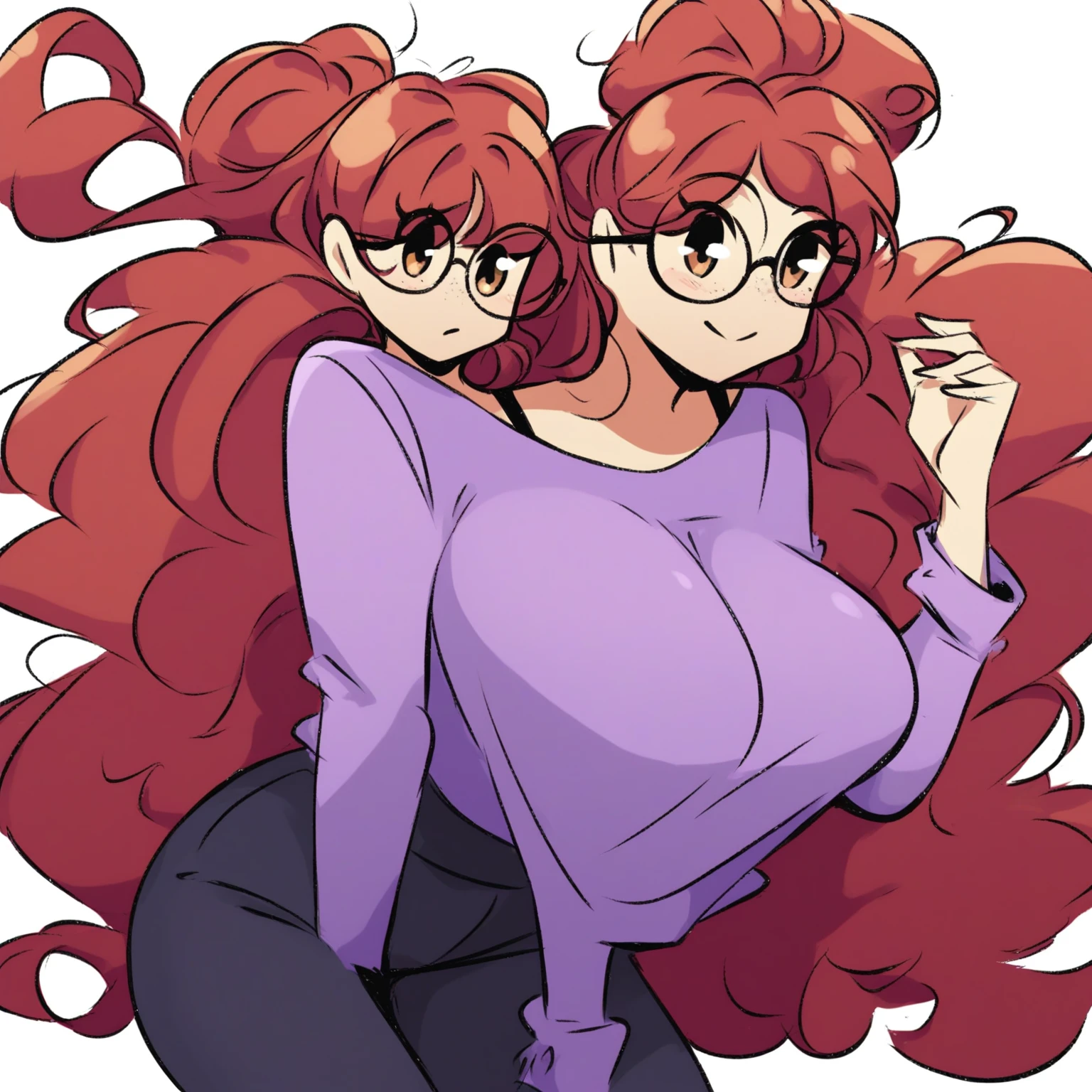 (masterpiece, best quality:1.2), cowboy shot, (solo):1.5, (1girl):1.5, glasses, long fluffy pink hair, gorgeous body, slight smile, (tight biker clothes), stomach, navel exposed, detailed mid breasts, pink breasts niples, cameltoe.
