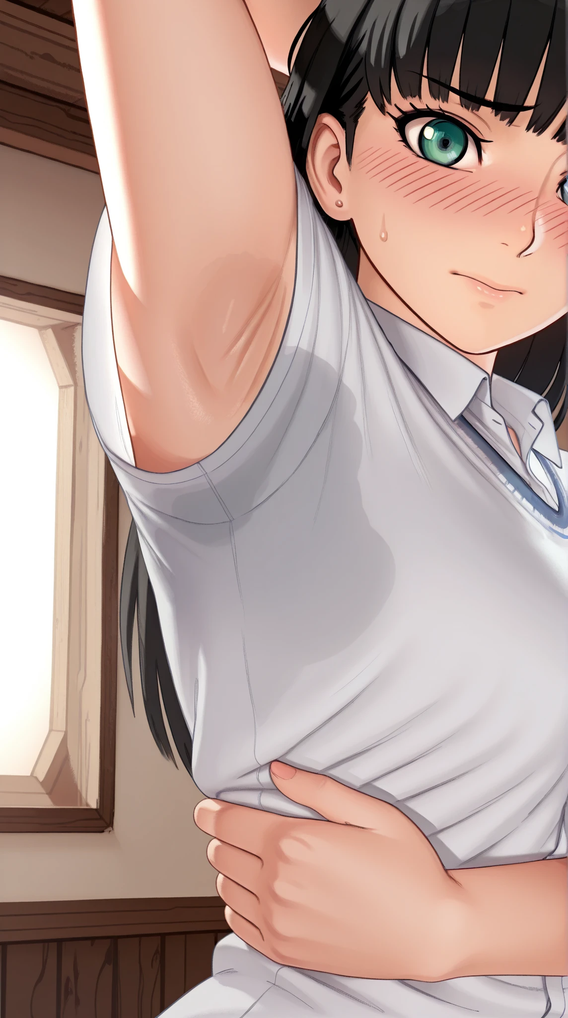 (masterpiece, best quality:1.2), 1girl, solo,standing_split,
Tifa Lockhart, black hair, long hair, naked_shirt, white stockings