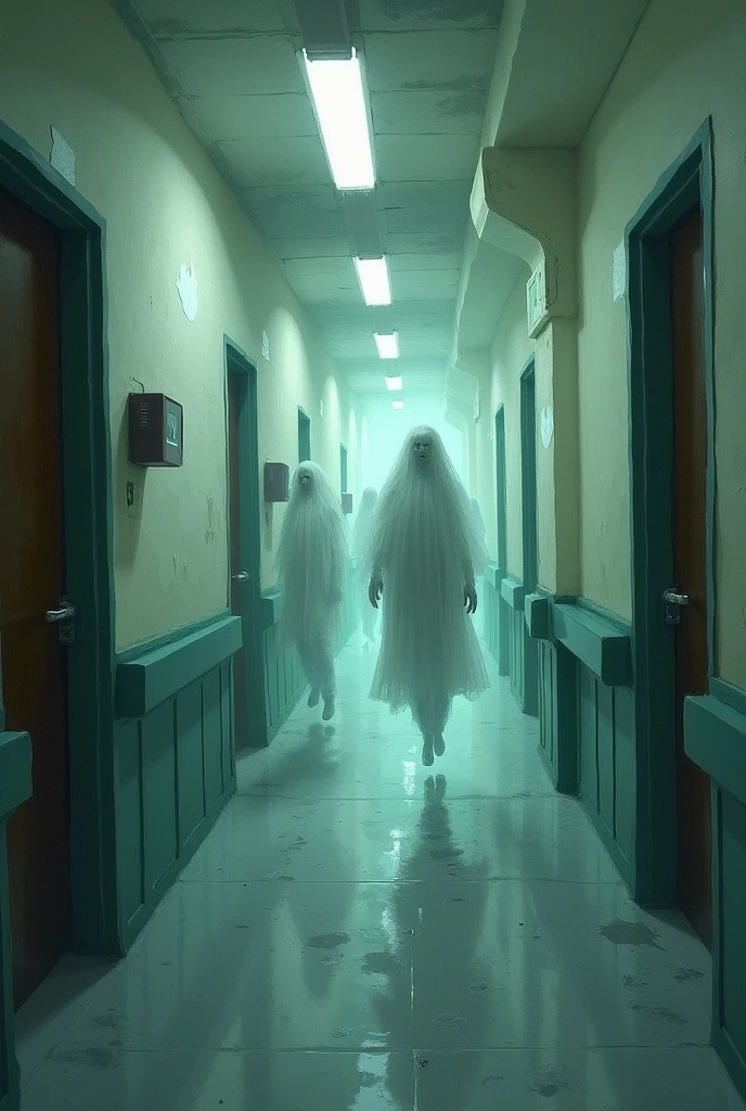 Images of ghosts filling the hospital